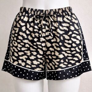 Victoria’s Secret Satin Leopard Print Lounge Shorts Polka Dot Trim XL
